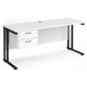 Maestro Cantilever Leg Straight Desk with Two Drawer Pedestal